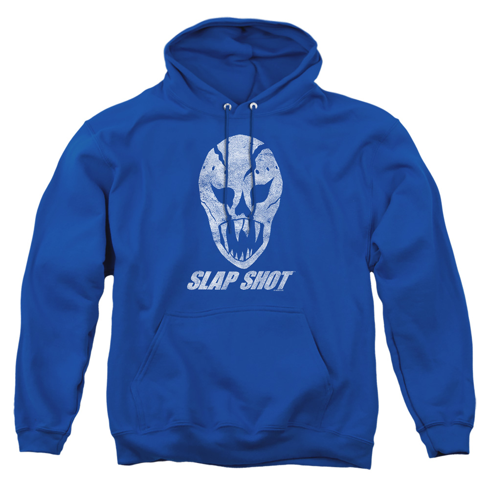 UNI961-AFTH-2 Slap Shot The Mask Adult Pullover Hoodie, Royal - Medium