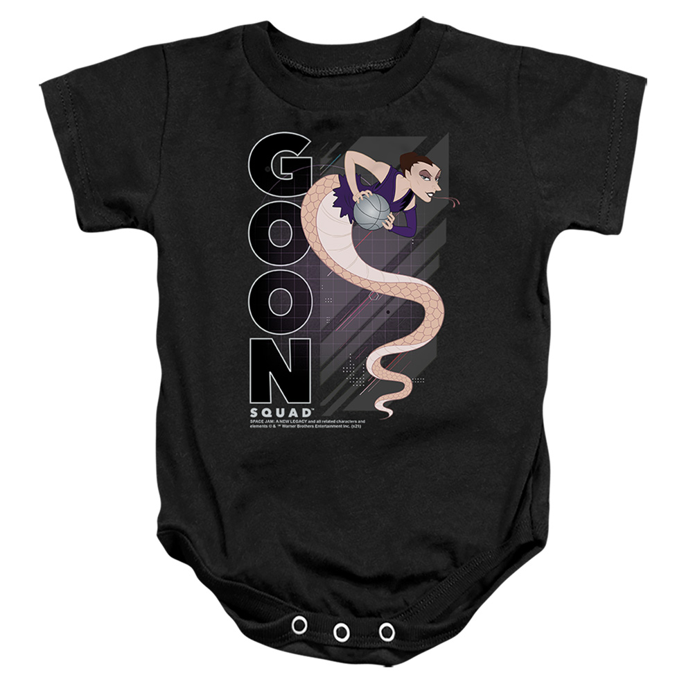 WBM1612-SS-3 Space Jam 2 White Mamba Infant Snapsuit, Black - Large - 18 Month