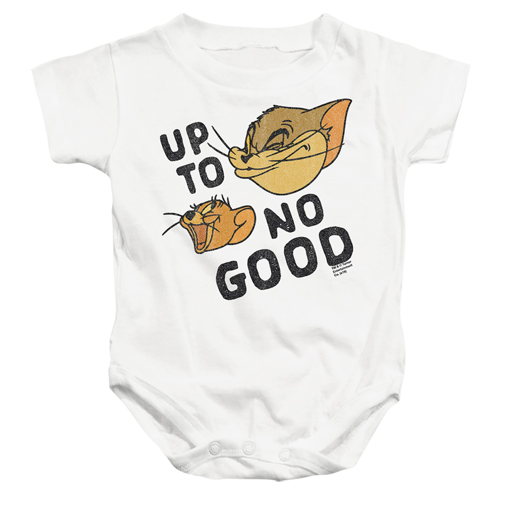 HNB195-SS-1 Tom & Jerry Cat & Mouse Nope Infant Snapsuit, White - Small - 6 Month