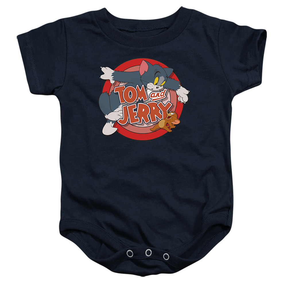HNB209-SS-2 Tom & Jerry Cat & Mouse Infant Snapsuit, Navy - Medium - 12 Month