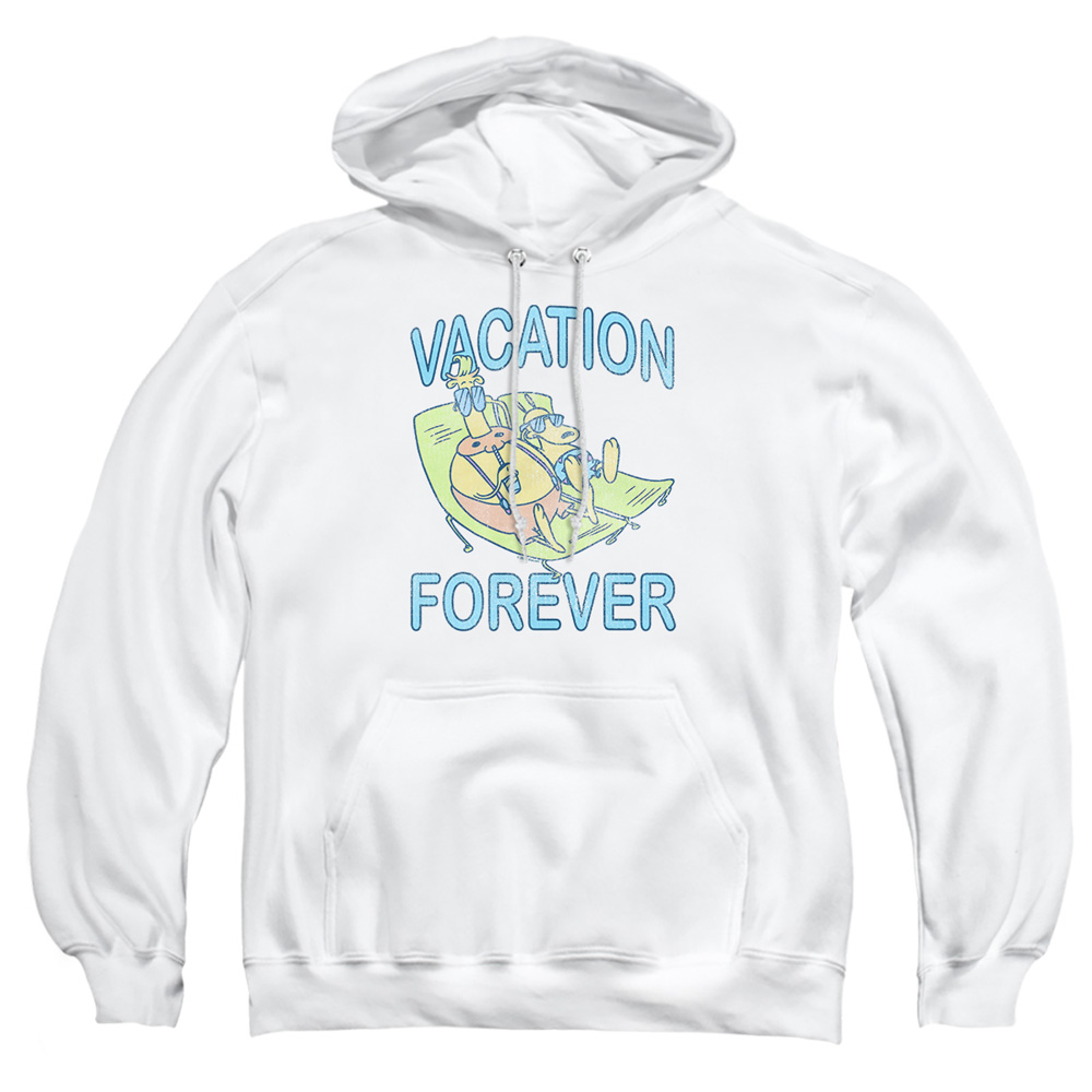 NICK747-AFTH-4 Rockos Modern Life Vacation Forever Adult Pullover Hoodie, White - Extra Large