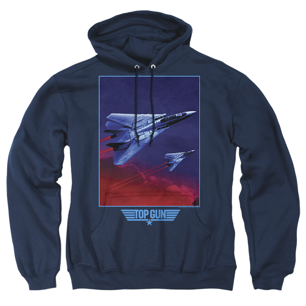 PAR729-AFTH-3 Top Gun Clouds Adult Pullover Hoodie, Navy - Large