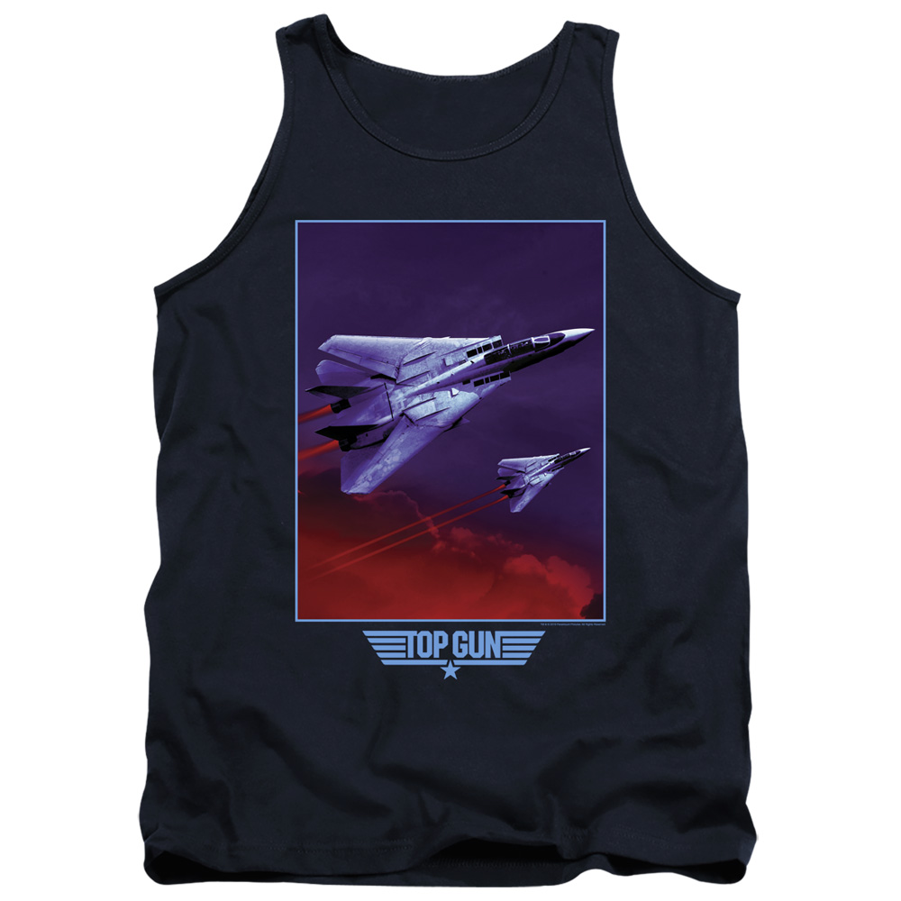 PAR729-TK-2 Top Gun Clouds Adult Tank Top, Navy - Medium
