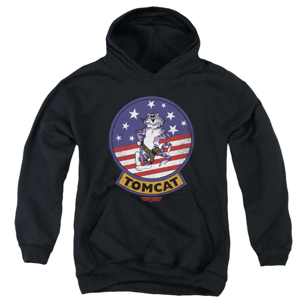 PAR732-YFTH-2 Top Gun Tomcat Sigil Youth Hooded Sweatshirt, Black - Medium