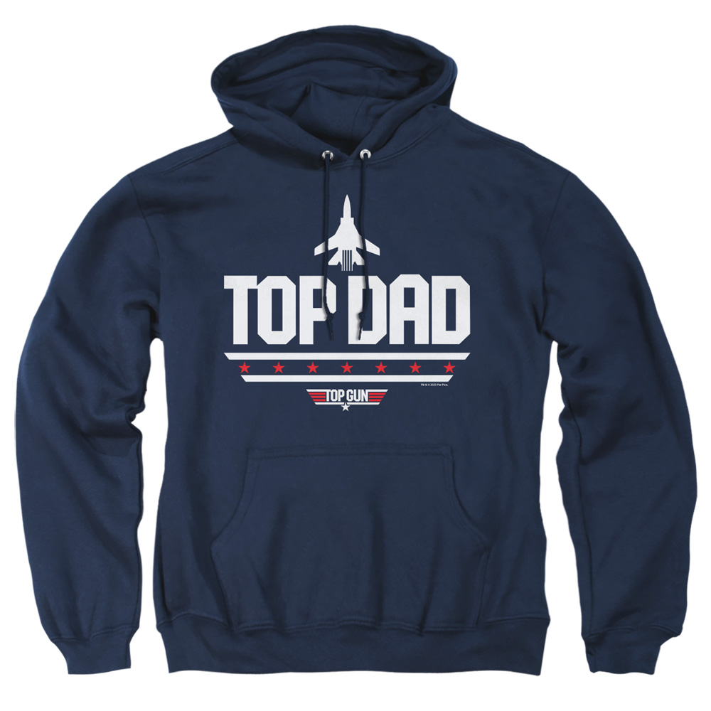 PAR865-AFTH-2 Top Gun Dad Fathers Day Adult Pullover Hoodie, Navy - Medium