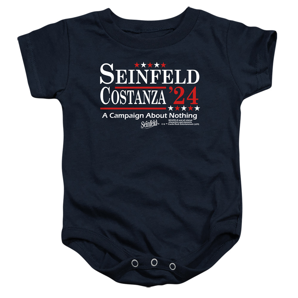 WBT1218-SS-4 Seinfeld Election Tee Infant Snapsuit, Navy - Extra Large - 24 Month