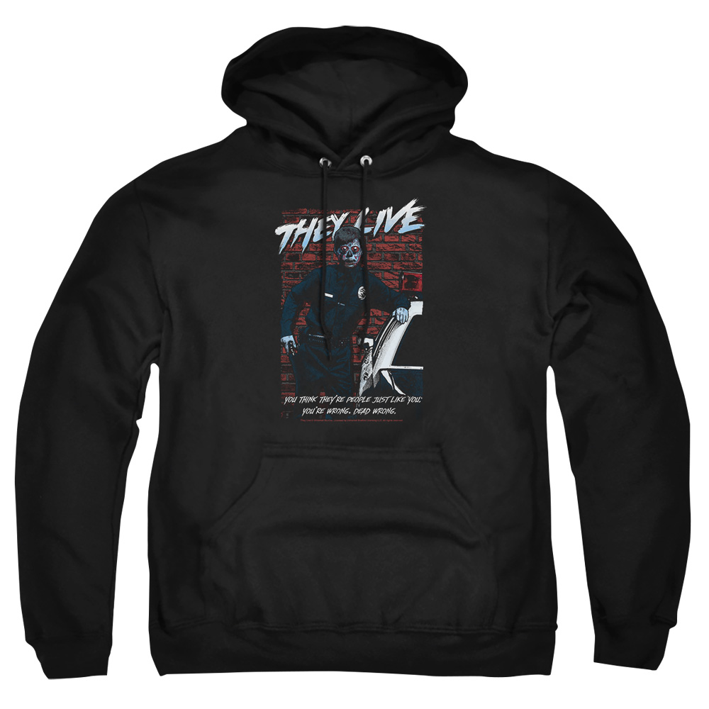 UNI970-AFTH-7 They Live Dead Wrong Adult Pullover Hoodie, Black - 4X
