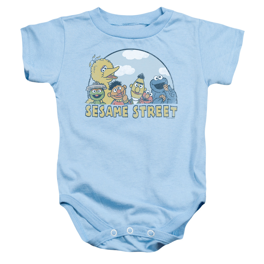 SST187-SS-1 Sesame Street Group Infant Snapsuit, Light Blue - Small - 6 Month