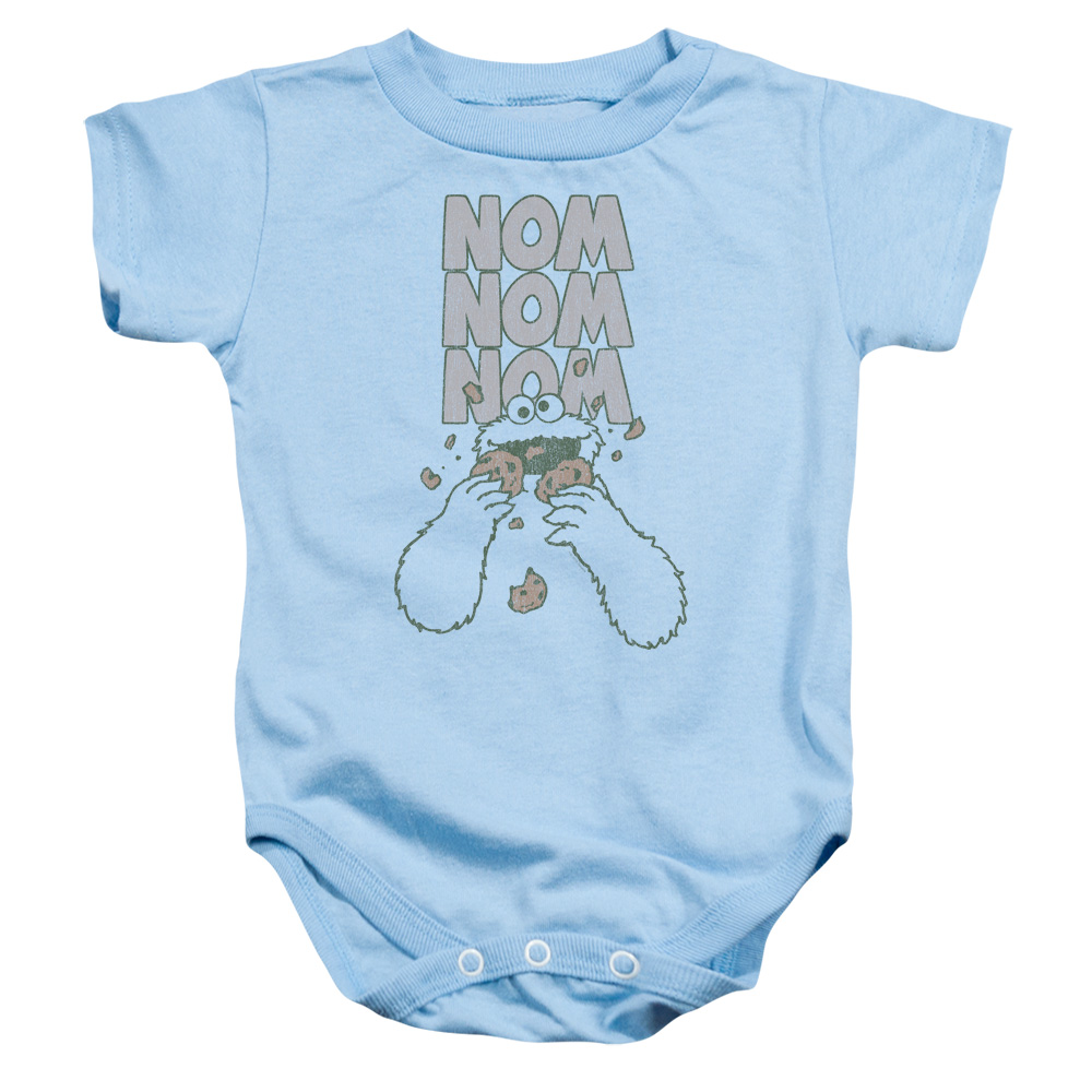 SST117-SS-4 Sesame Street Nom Nom Nom Infant Snapsuit, Light Blue - Extra Large - 24 Month