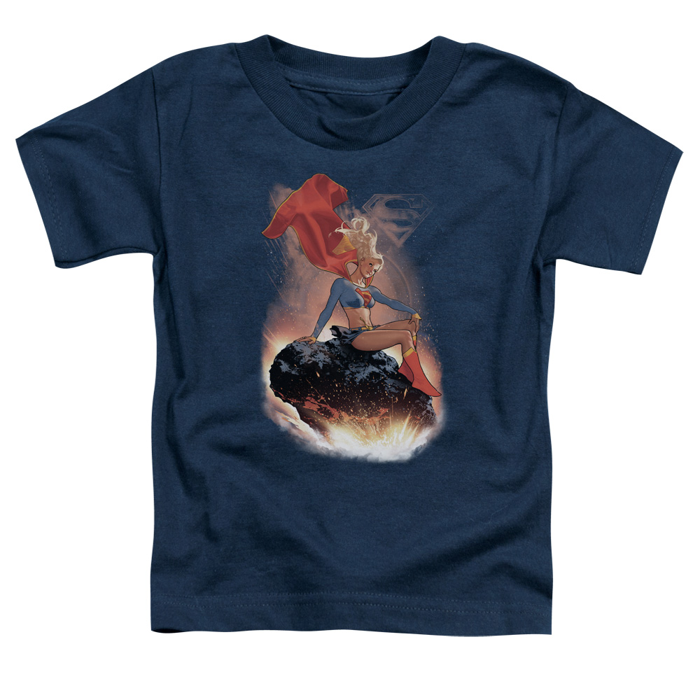 SM2387-KT-1 Superman Ride It Out Toddler Short Sleeve T-Shirt, Navy - Large 4T
