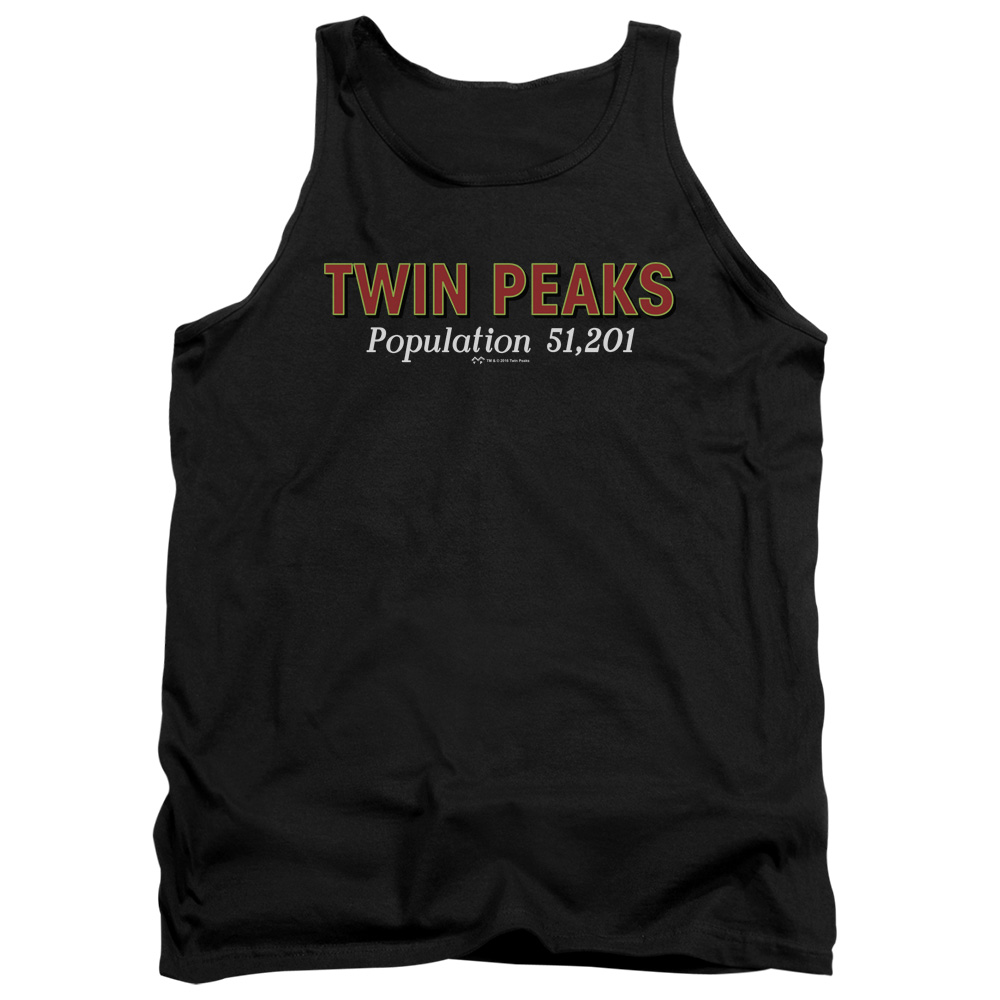 SHO575-TK-2 Twin Peaks Population Adult Tank Top, Black - Medium