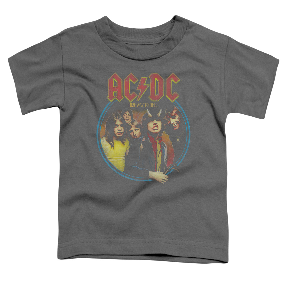 ACDC101-TT-1 ACDC Highway to Hell-S by S Toddler Tee, Charcoal - Small 2T