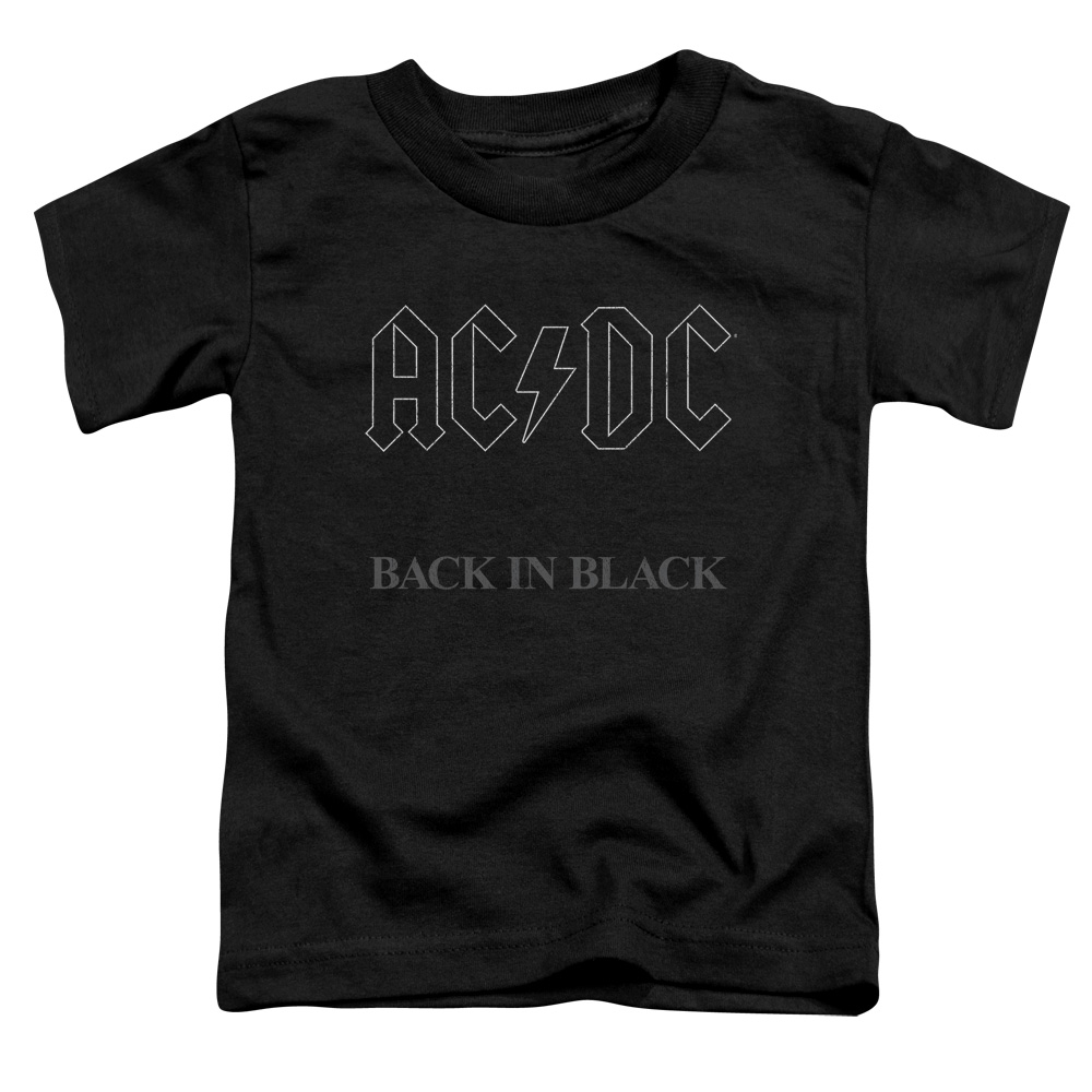 ACDC102-TT-1 ACDC Back in Black-S by S Toddler Tee, Black - Small 2T