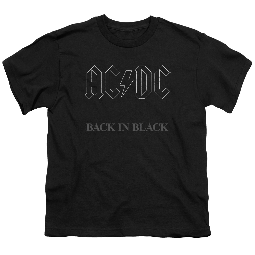 ACDC Back in Black-S by S Youth Short Sleeve Shirt - Black - Small