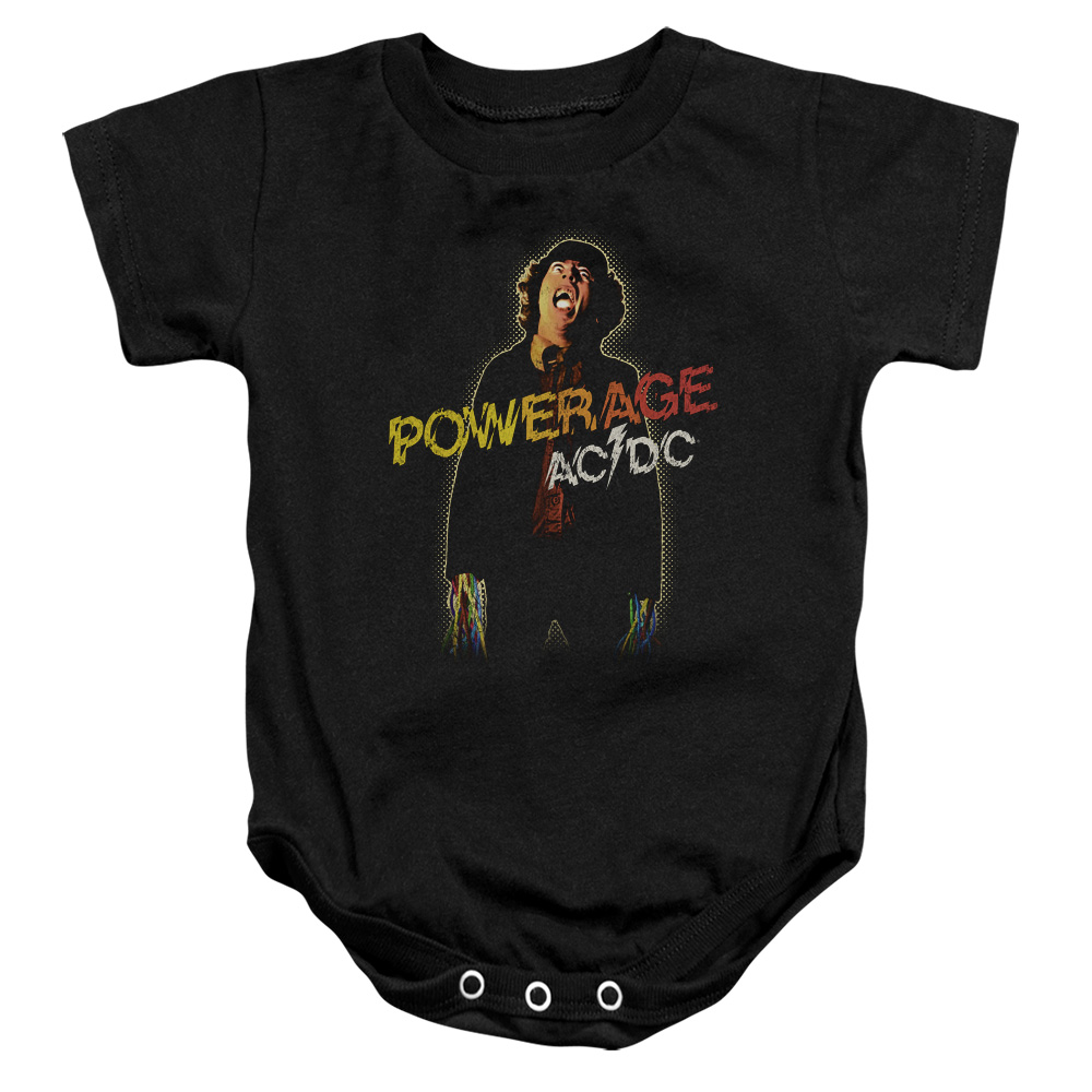 ACDC104-SS-3 ACDC Powerage-Infant Snapsuit, Black - Large 18 Mos