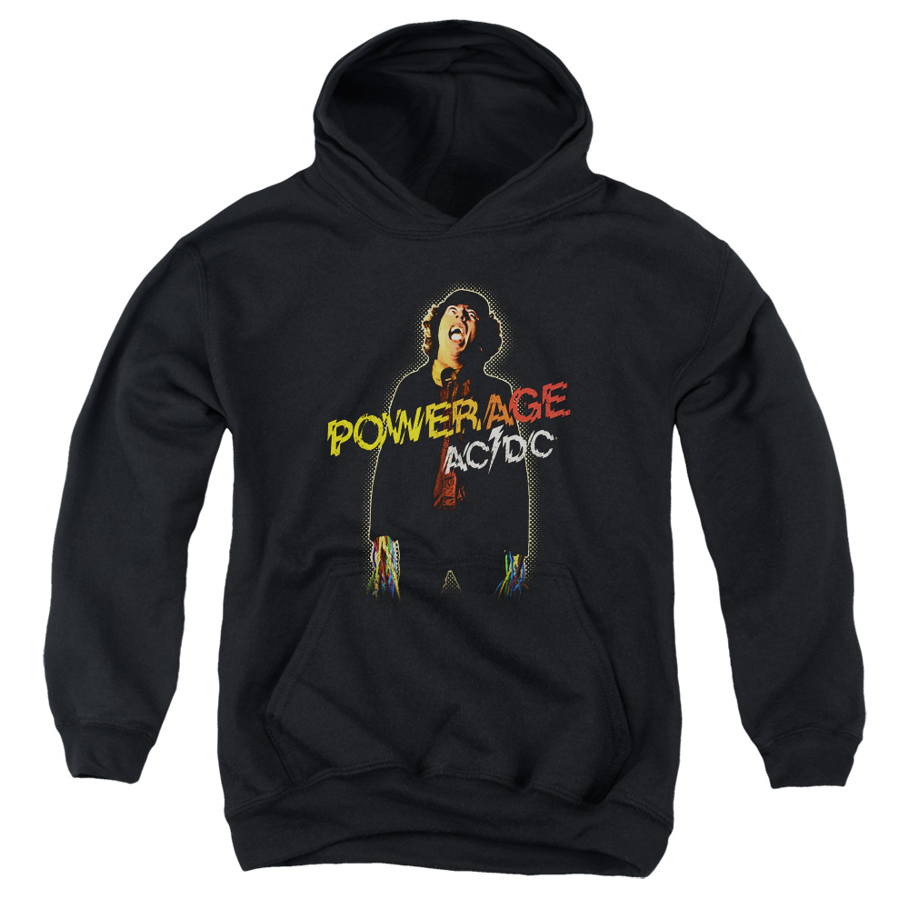 Acdc & Powerage-Youth Pull-Over Hoodie - Black - Small