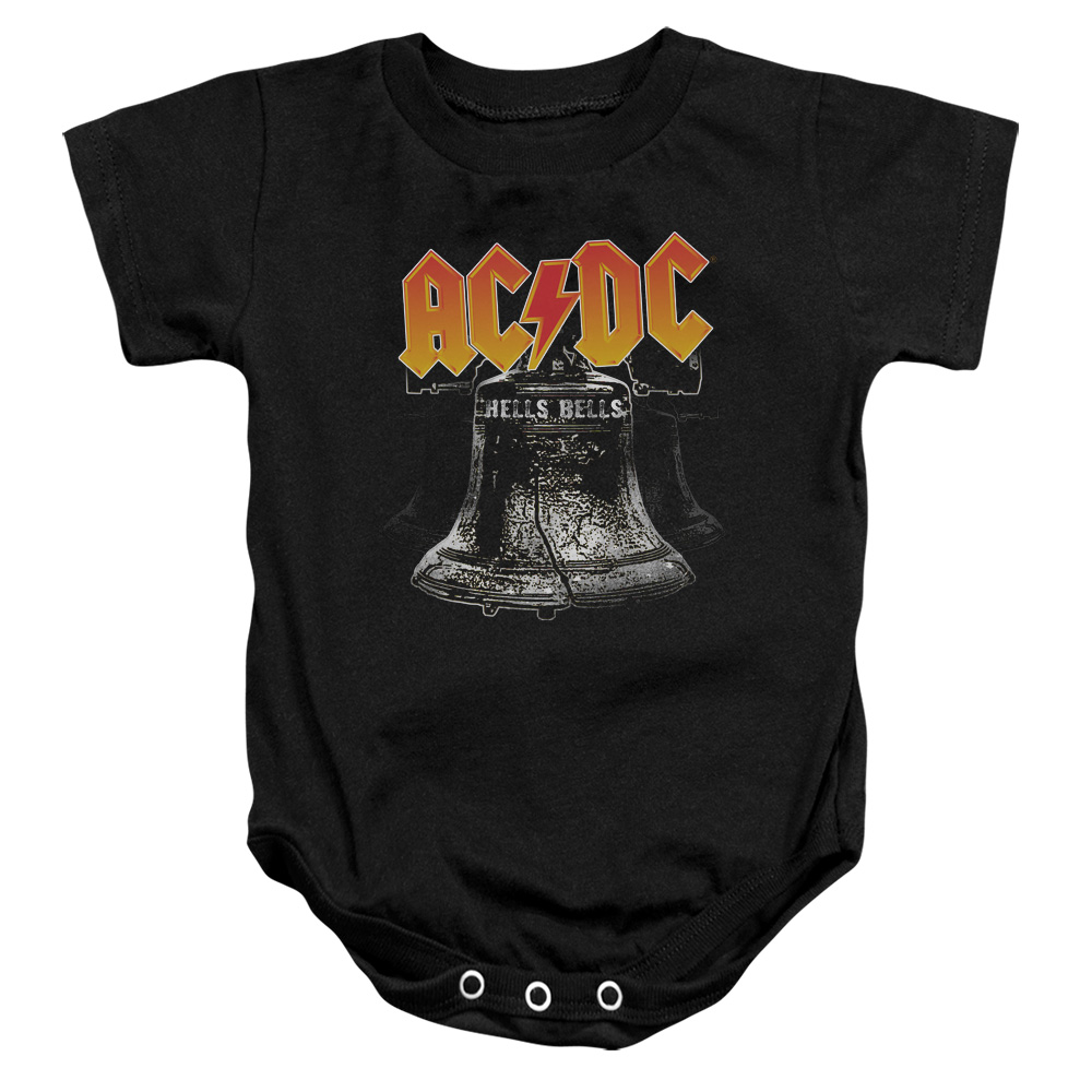ACDC105-SS-3 ACDC Hells Bells-Infant Snapsuit, Black - Large 18 Mos