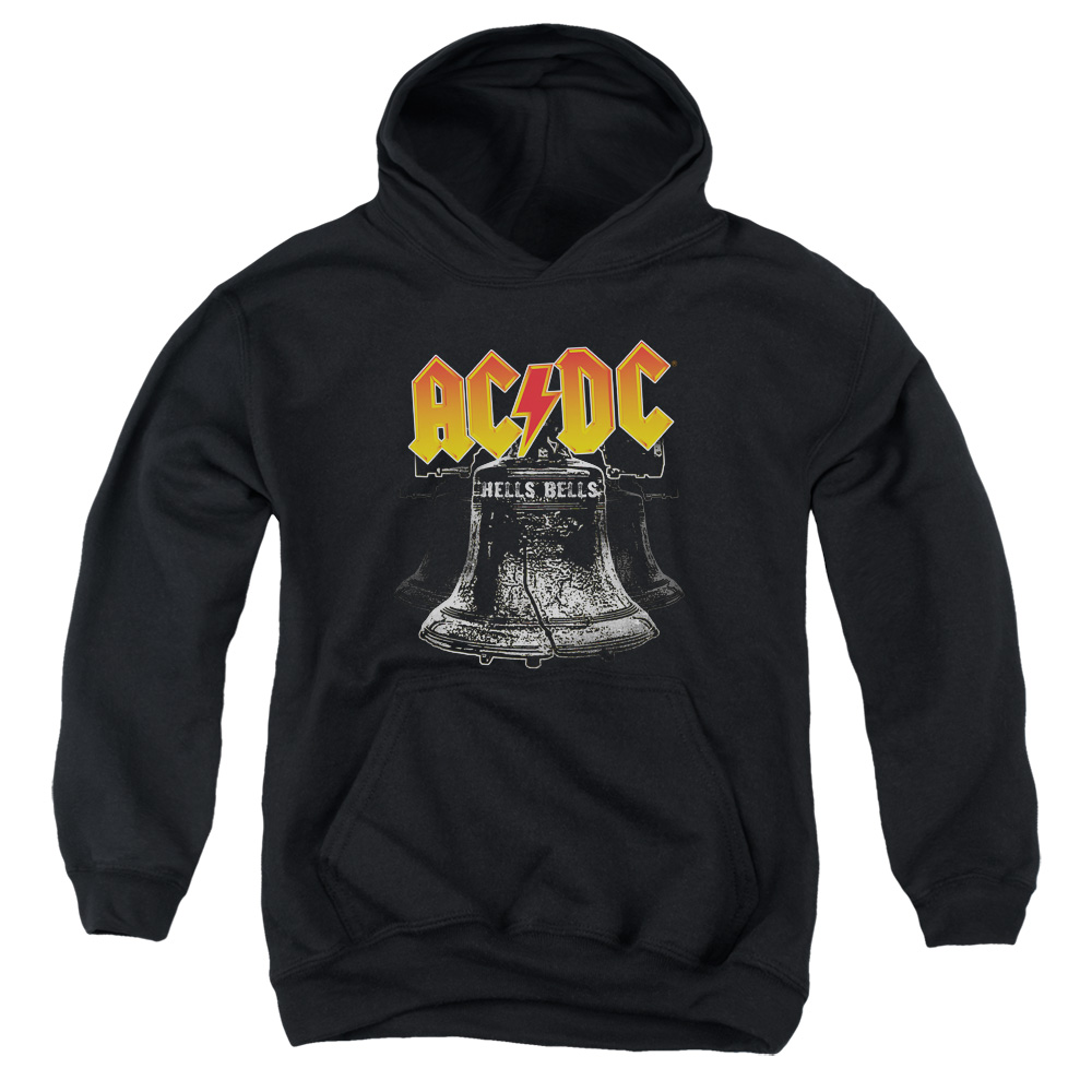 Acdc & Hells Bells-Youth Pull-Over Hoodie - Black - Small