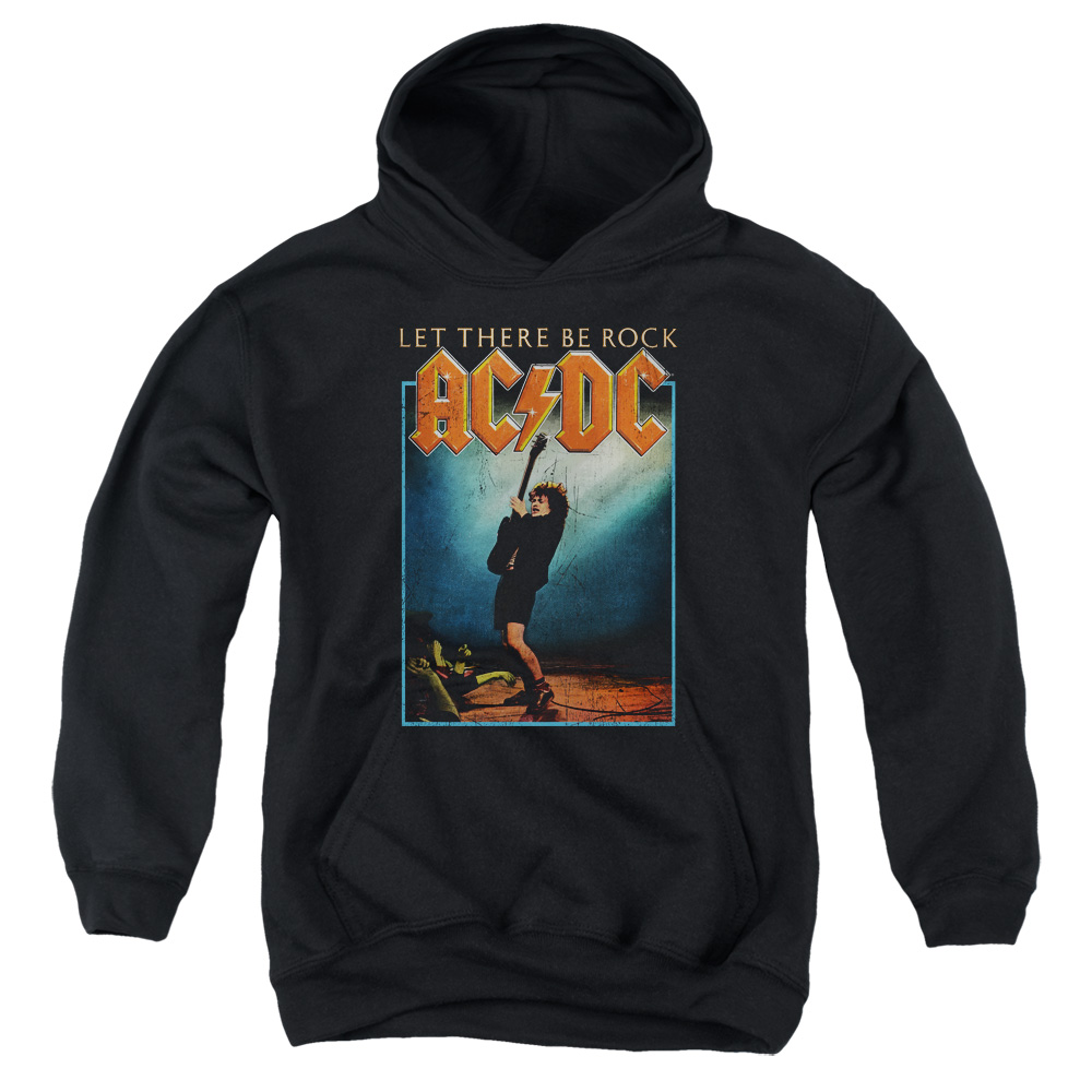 ACDC Let There Be Rock-Youth Pull-Over Hoodie - Black - Small