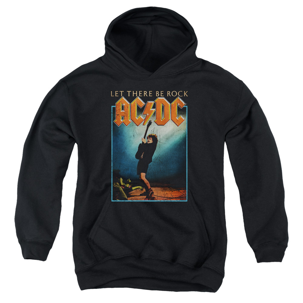 ACDC110-YFTH-3 ACDC Let There Be Rock-Youth Pull-Over Hoodie, Black - Large -  Trevco