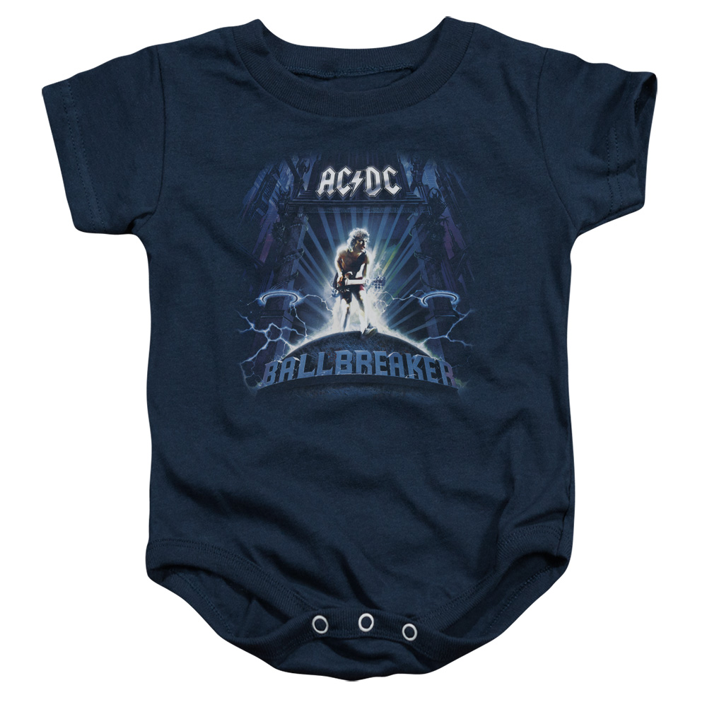 ACDC Ballbreaker-Infant Snapsuit, Navy - Medium 12 Mos