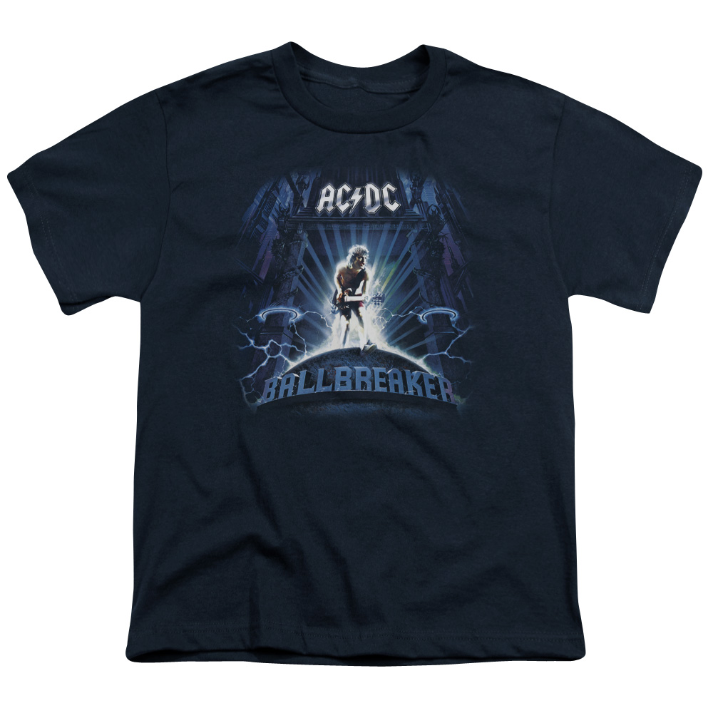 ACDC Ballbreaker-S by S Youth Short Sleeve Shirt, Navy - Medium