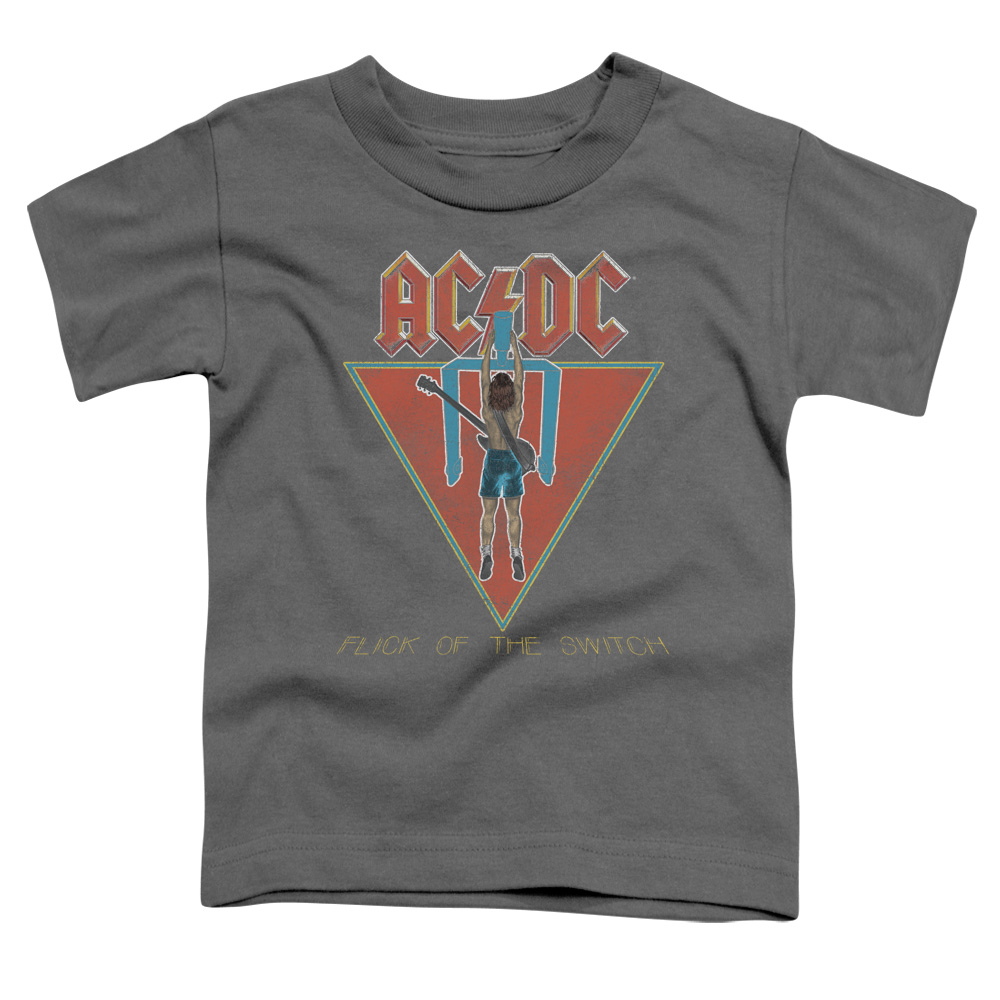 ACDC116-TT-2 ACDC Flick of the Switch-S by S Toddler Tee, Charcoal - Medium 3T