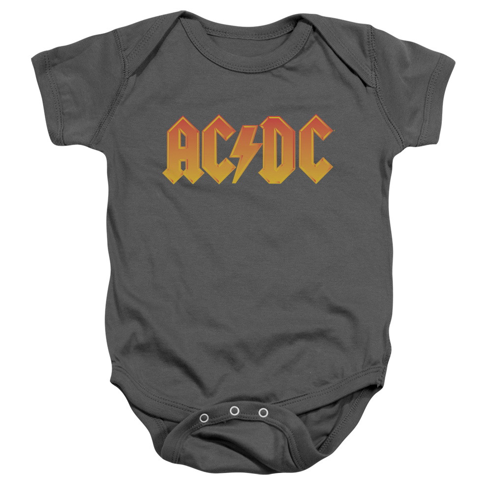 ACDC118-SS-4 ACDC Logo-Infant Snapsuit, Charcoal - Extra Large 24 Mos