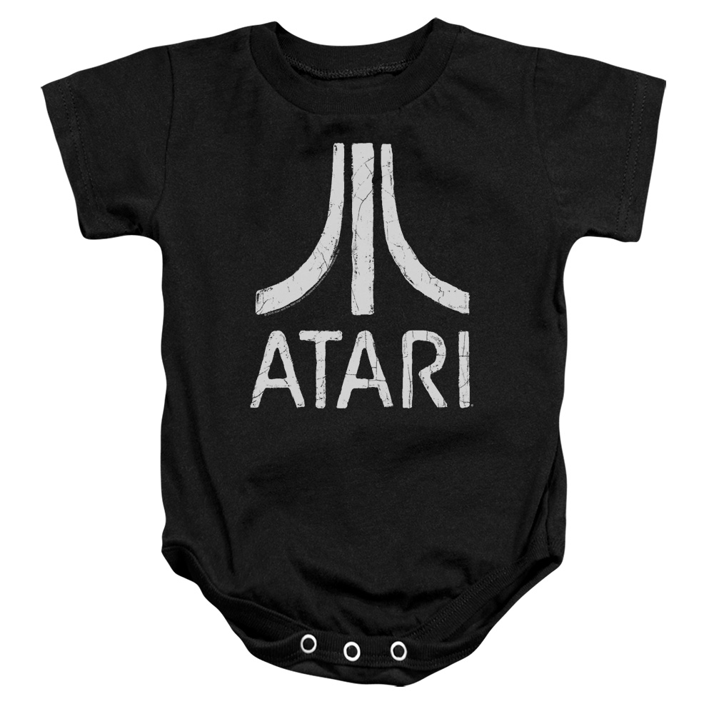 Atari Rough Logo-Infant Snapsuit - Black - Medium 12 Mos