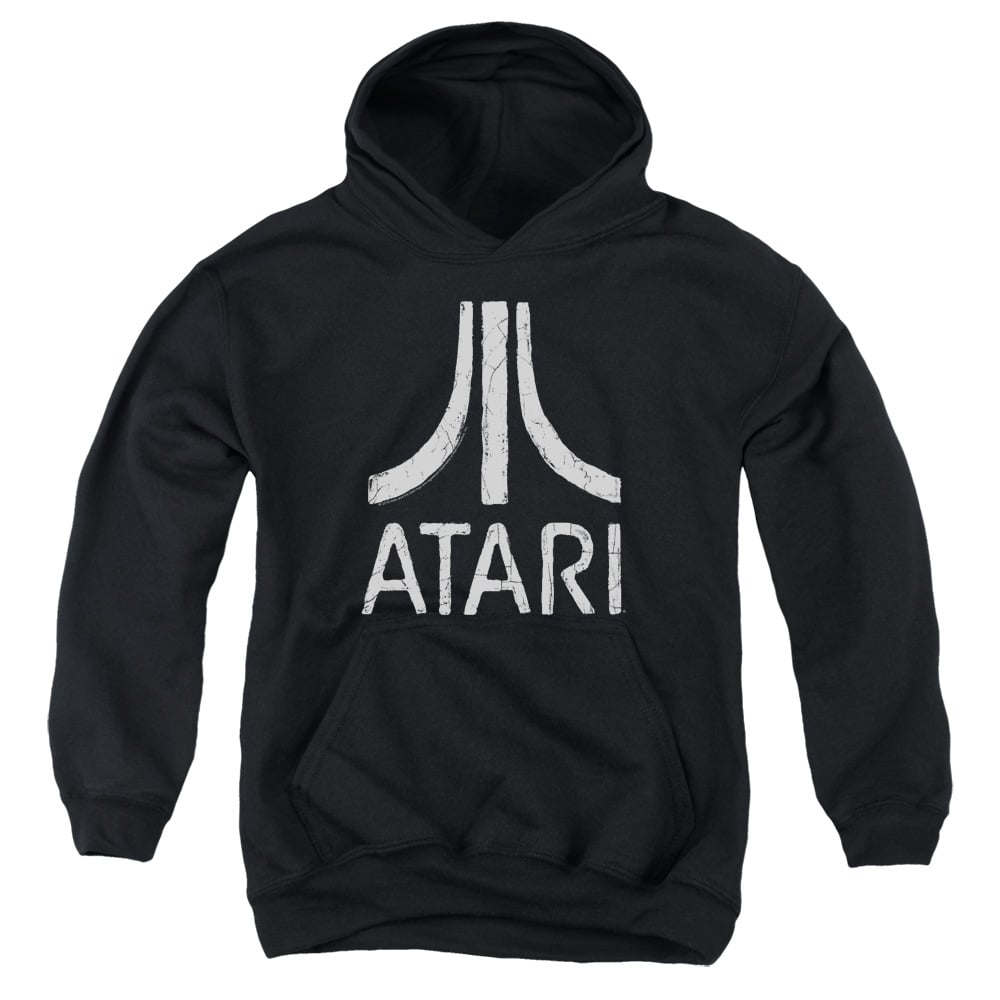 ATRI103-YFTH-1 Atari Rough Logo-Youth Pull-Over Hoodie, Black - Small