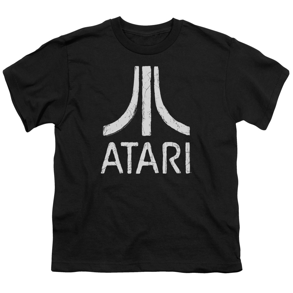 ATRI103-YT-2 Atari Rough Logo-S by S Youth Short Sleeve Shirt, Black - Medium