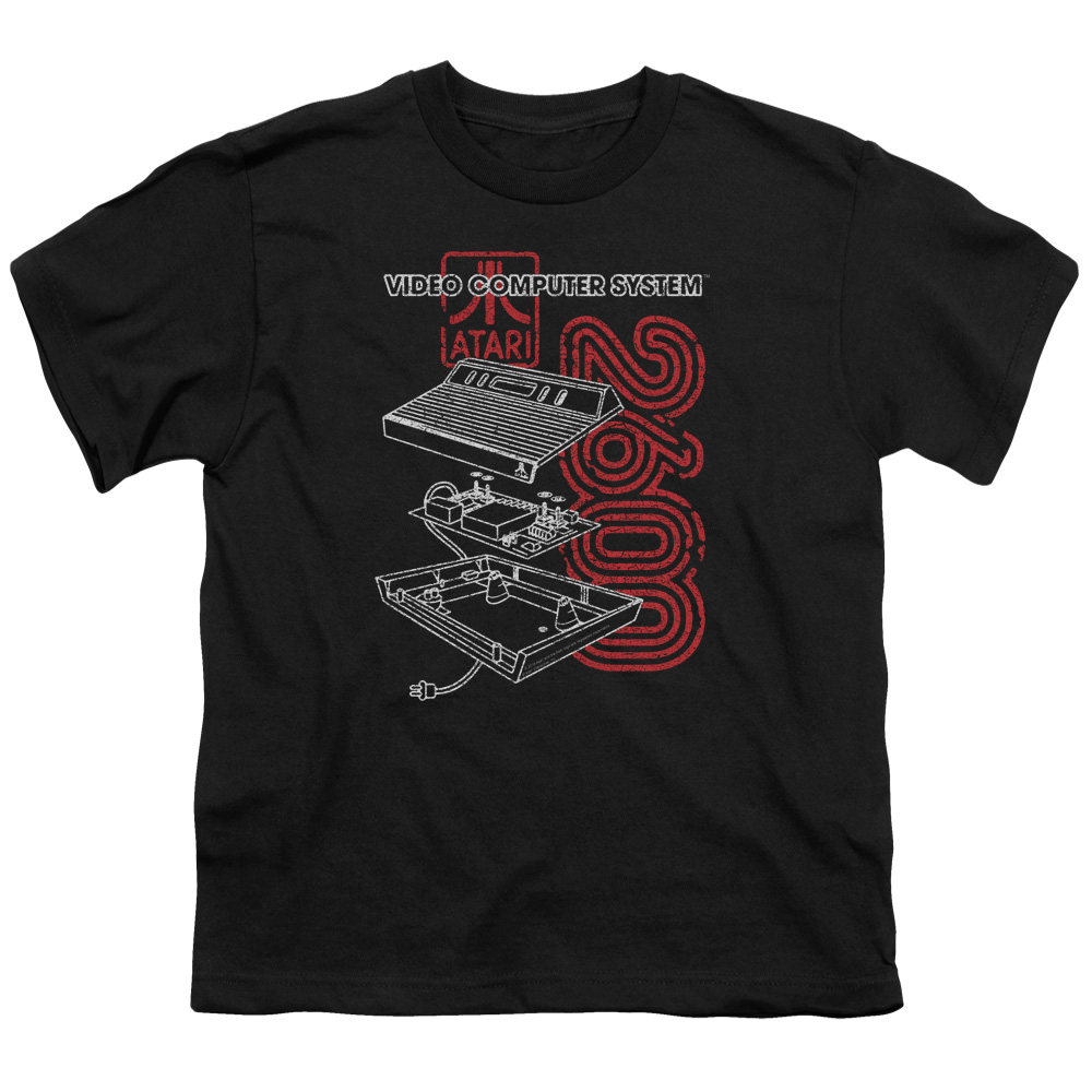 ATRI105-YT-4 Atari 2600-S by S Youth Short Sleeve Shirt, Black - Extra Large