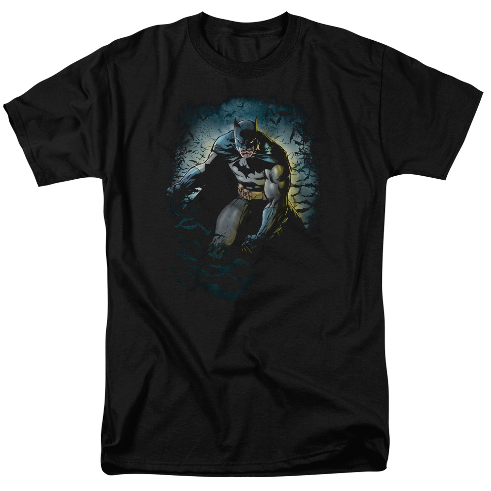 Batman Bat Cave-S by S Adult Short Sleeve Shirt - Black - 5X