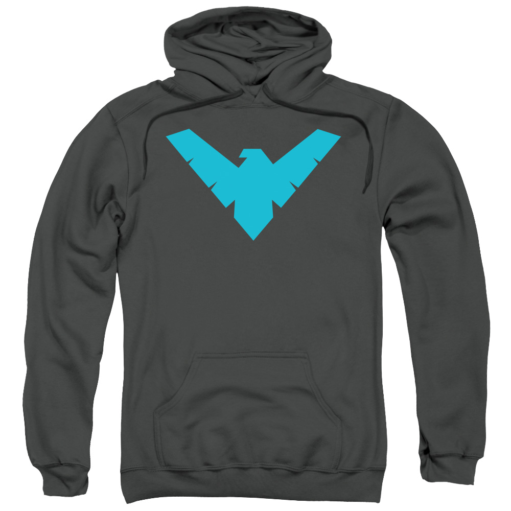 Batman Nightwing Symbol-Adult Pull-Over Hoodie, Charcoal - Small