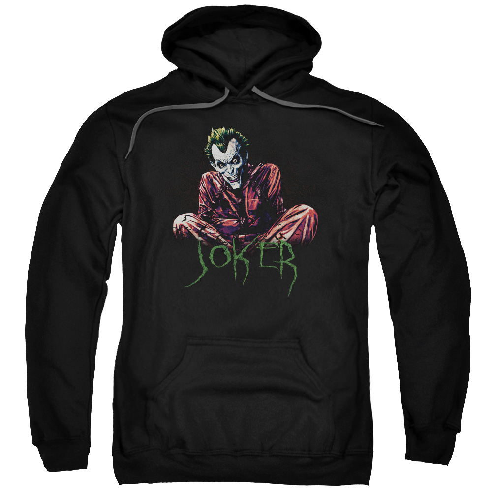 Batman & Straight Jacket-Adult Pull-Over Hoodie - Black - 3X