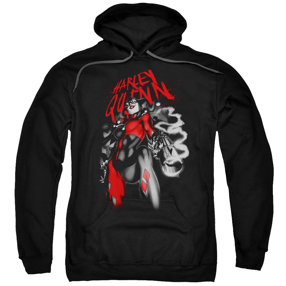 Batman & Down The Barrel-Adult Pull-Over Hoodie, Black - Medium