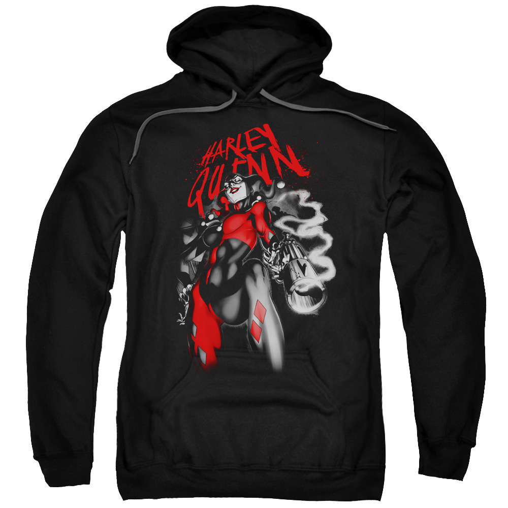 Batman & Down The Barrel-Adult Pull-Over Hoodie, Black - 3X