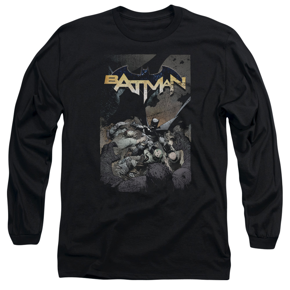 Batman One-Long Sleeve Adult T-Shirt - Black - Medium