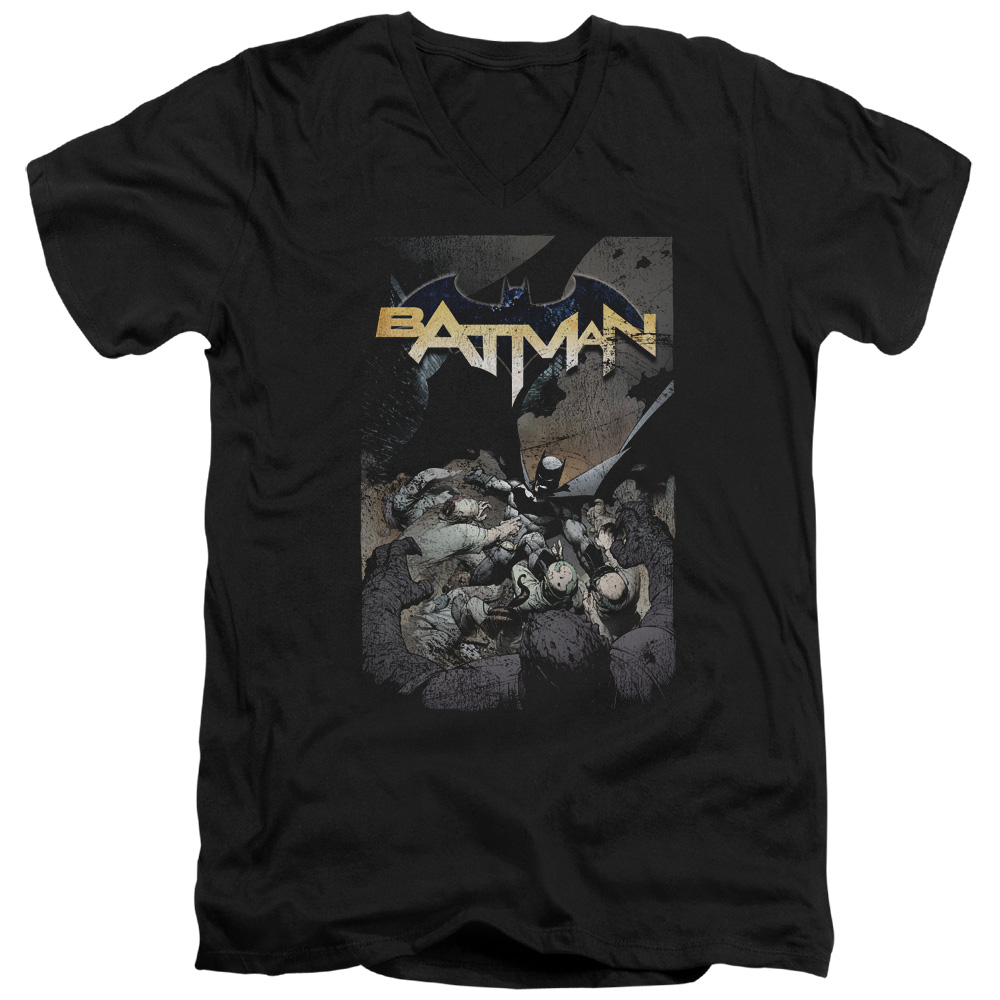 Batman One-S by S Adult V-Neck T-Shirt - Black - Medium