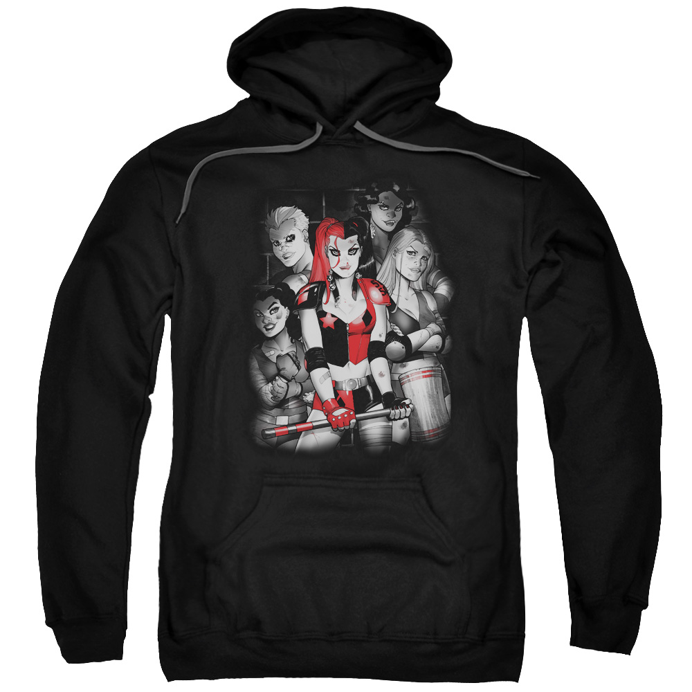 Batman Bad Gals BW-Adult Pull-Over Hoodie - Black - Extra Large