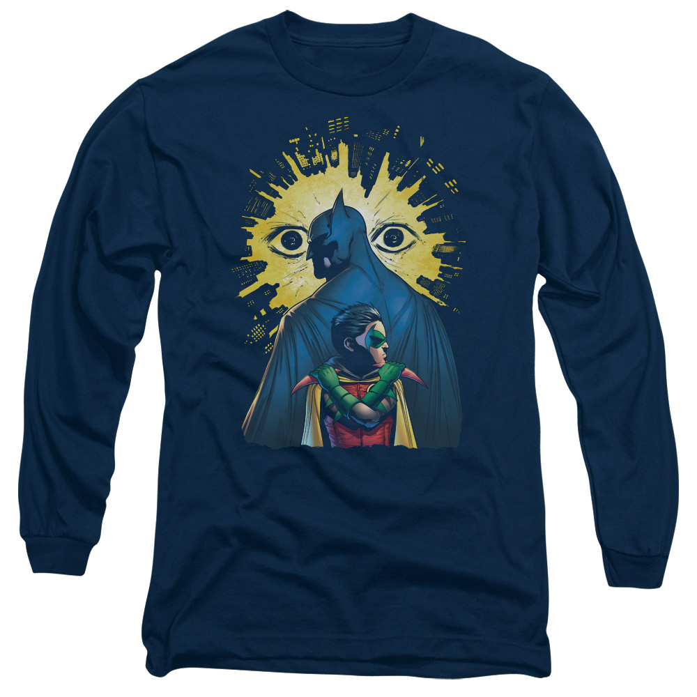 Batman Watchers-Long Sleeve Adult T-Shirt, Navy - Medium