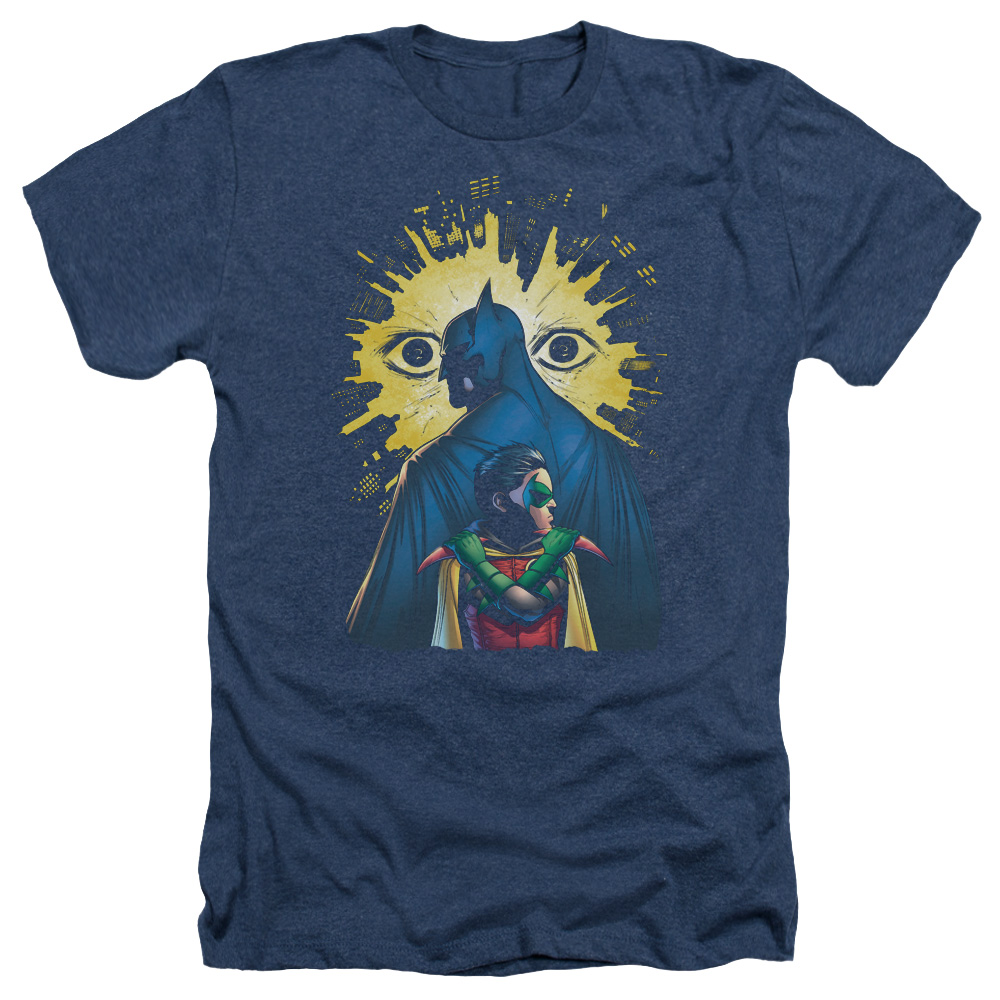 BM2689-HA-2 Batman Watchers-Adult Heather Short Sleeve Shirt, Navy - Medium -  Trevco