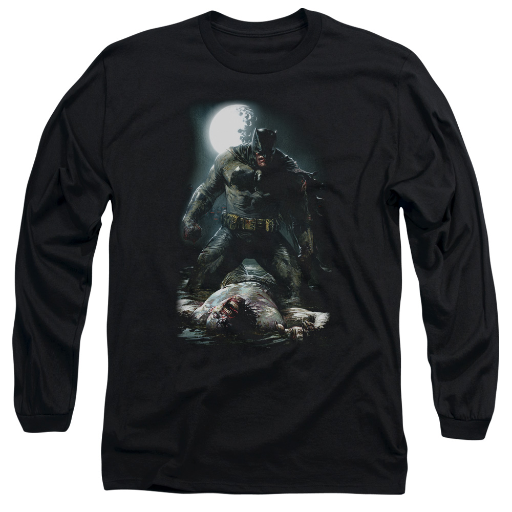 Batman Mudhole-Long Sleeve Adult T-Shirt - Black - Small