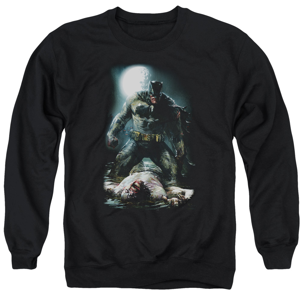 Batman Mudhole-Adult Crewneck Sweatshirt - Black - Small