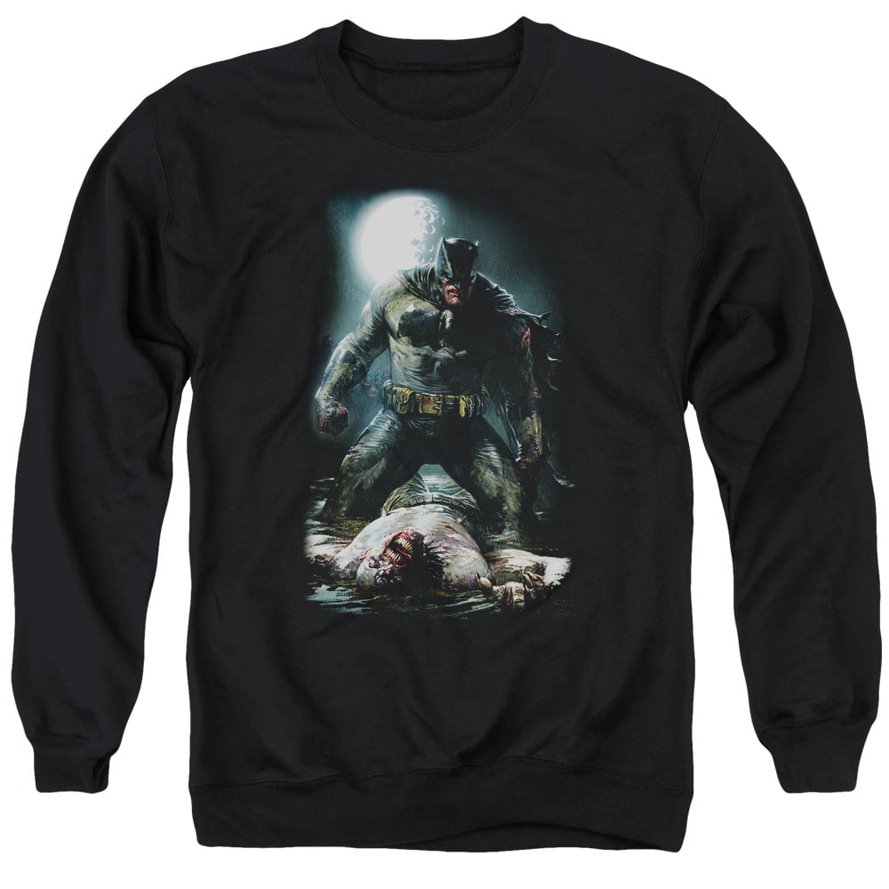 Batman Mudhole-Adult Crewneck Sweatshirt - Black - Large