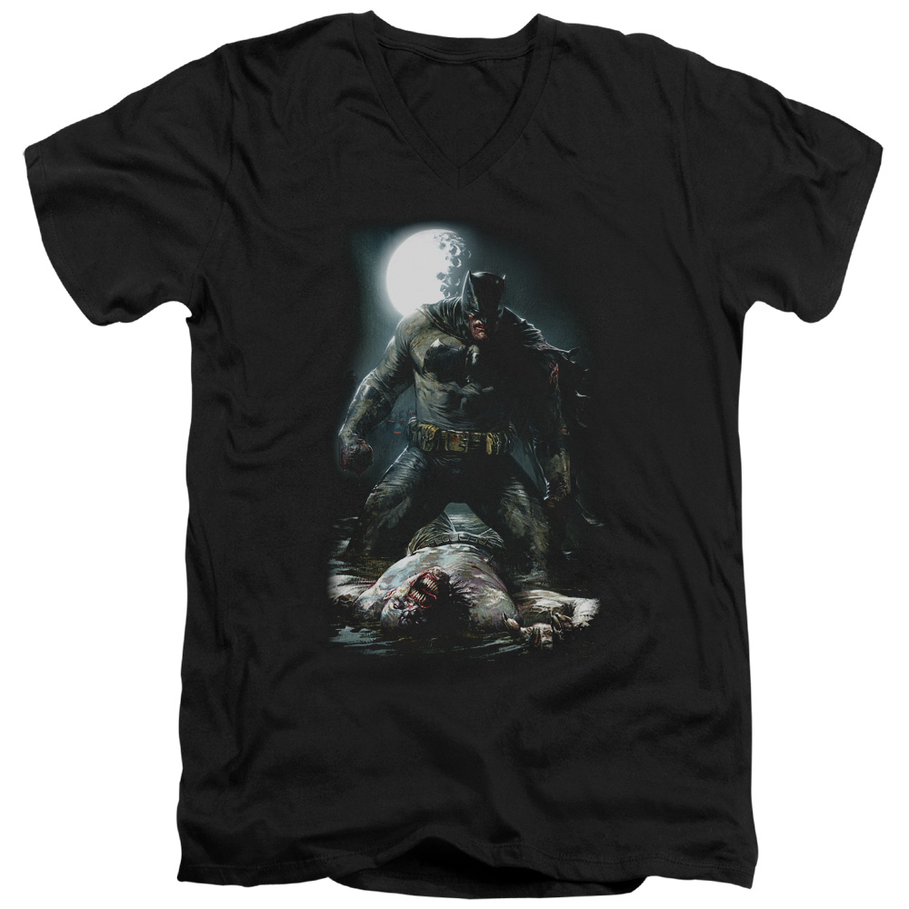 Batman Mudhole-S by S Adult V-Neck T-Shirt - Black - Medium