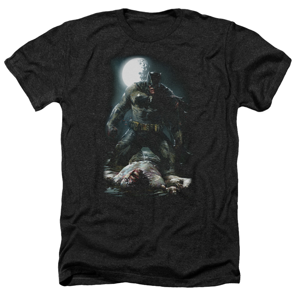 Batman Mudhole-Adult Heather Short Sleeve Shirt, Black - Medium