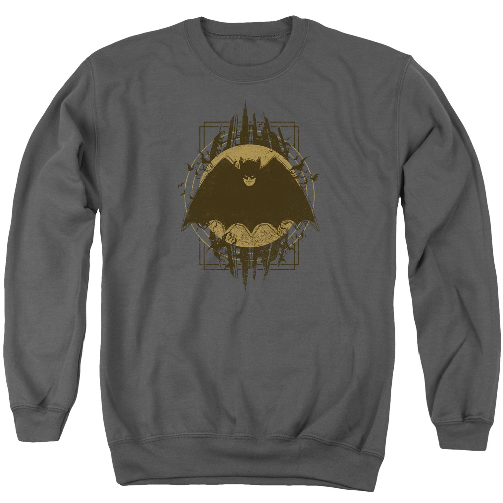 Batman Crest-Adult Crewneck Sweatshirt - Charcoal - Small