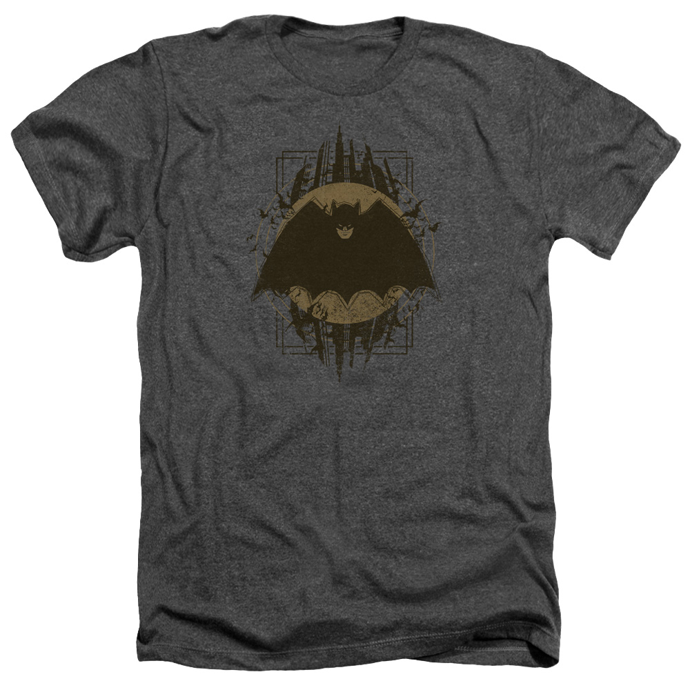Batman Crest-Adult Heather Short Sleeve Shirt - Charcoal - Extra Large