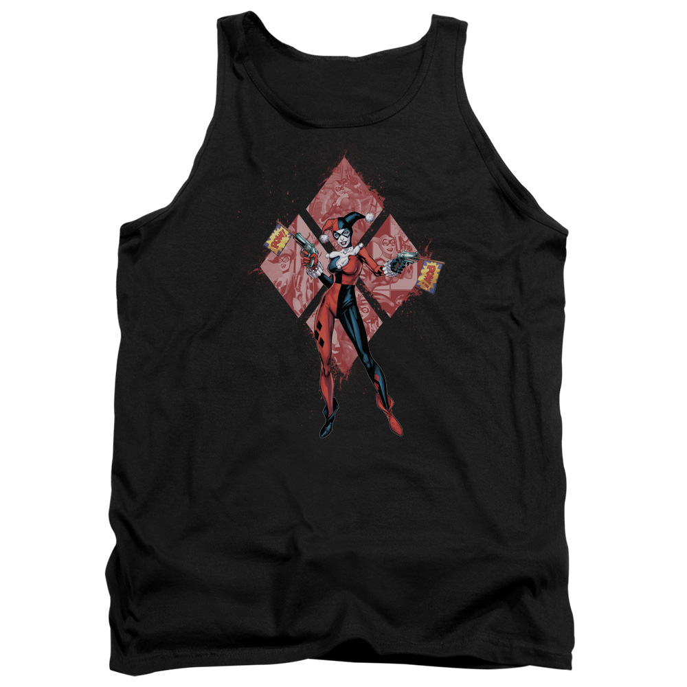 Batman Harley Quinn Diamonds-Adult Tank - Black - Extra Large